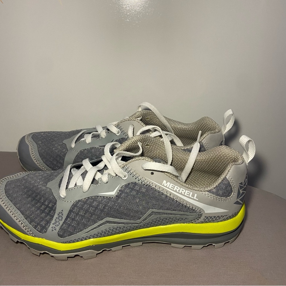 Merrell Shoes Womens 10 All Out Crush Light Trail Running Sneakers Gray Fabric